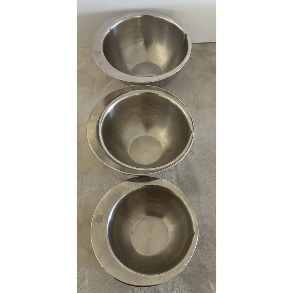 Mixing Bowl Set Nesting‎ Measuring Bowls Stainless Steel 1/1.5/2.5 qt
